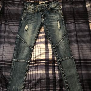 Biker chic skinny fit jeans